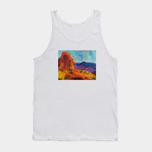 Impressionist Mountain Landscape in Autumn Tank Top